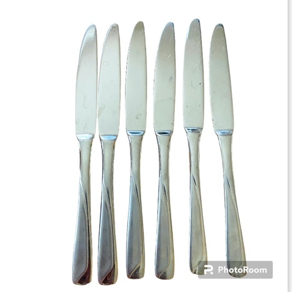 Pfaltzgraff MCM Satin Echo 6 Piece Knives Flatware Stainless Steel Set - Picture 1 of 5
